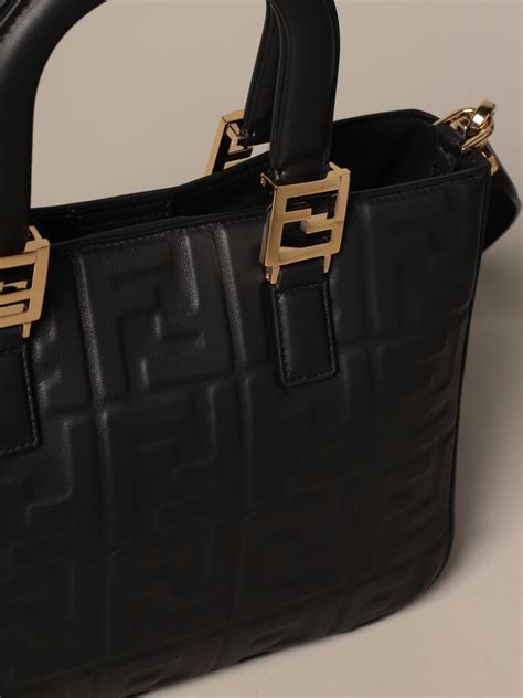 fendi ff tote small black handbag|authentic fendi tote.